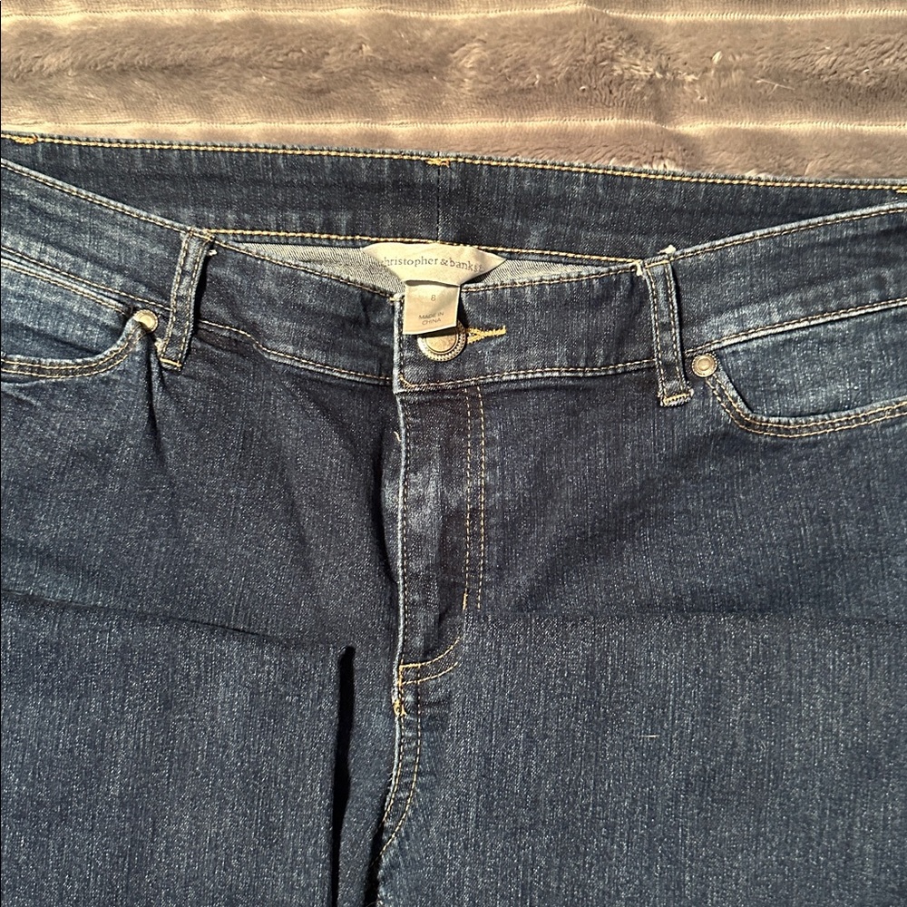 Christopher & Banks Dark Blue Straight Leg Jeans - Picture 3 of 3